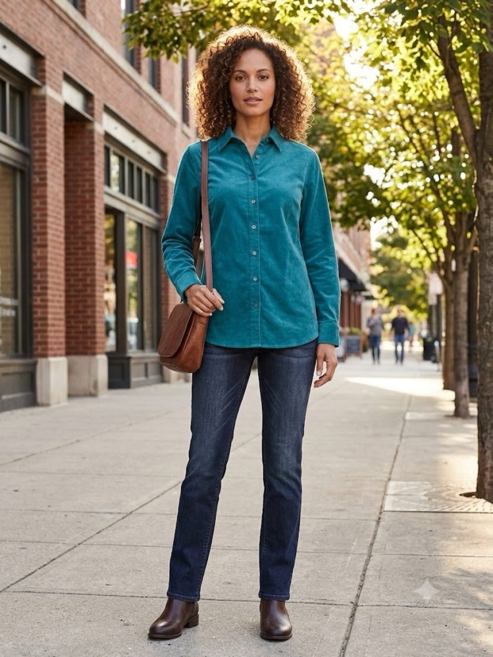 Talbots NWT Teal Corduroy Shirt